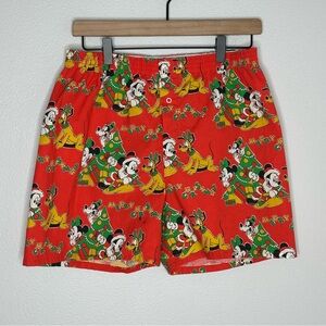 Vintage USA Made 100% Cotton Mickey Christmas Boxer Shorts Sz M Disney Holiday